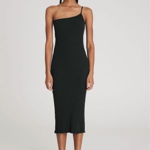 BACK BEAT HEMP RIB ONE SHOULDER DRESS